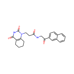 O=C(CCn1c2c(c(=O)[nH]c1=O)CCCC2)NCC(=O)c1ccc2ccccc2c1 ZINC000013860412