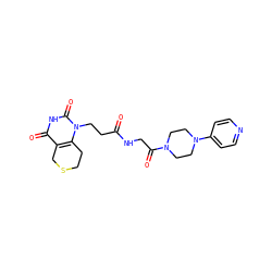 O=C(CCn1c2c(c(=O)[nH]c1=O)CSCC2)NCC(=O)N1CCN(c2ccncc2)CC1 ZINC000013860428