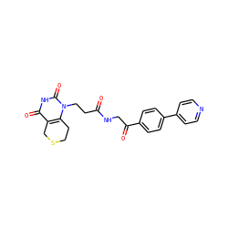O=C(CCn1c2c(c(=O)[nH]c1=O)CSCC2)NCC(=O)c1ccc(-c2ccncc2)cc1 ZINC000013860420