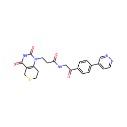 O=C(CCn1c2c(c(=O)[nH]c1=O)CSCC2)NCC(=O)c1ccc(-c2ccnnc2)cc1 ZINC000040412444