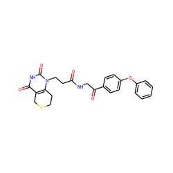 O=C(CCn1c2c(c(=O)[nH]c1=O)CSCC2)NCC(=O)c1ccc(Oc2ccccc2)cc1 ZINC000013860416