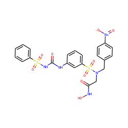 O=C(CN(Cc1ccc([N+](=O)[O-])cc1)S(=O)(=O)c1cccc(NC(=O)NS(=O)(=O)c2ccccc2)c1)NO ZINC000029553178