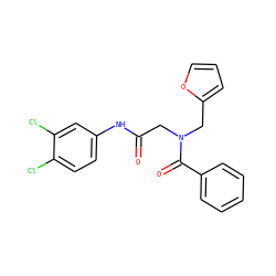 O=C(CN(Cc1ccco1)C(=O)c1ccccc1)Nc1ccc(Cl)c(Cl)c1 ZINC000004906209