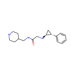 O=C(CN[C@H]1C[C@@H]1c1ccccc1)NCC1CCNCC1 ZINC000096172274