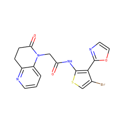 O=C(CN1C(=O)CCc2ncccc21)Nc1scc(Br)c1-c1ncco1 ZINC000072179292