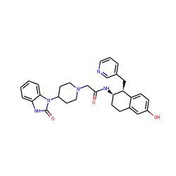 O=C(CN1CCC(n2c(=O)[nH]c3ccccc32)CC1)N[C@@H]1CCc2cc(O)ccc2[C@@H]1Cc1cccnc1 ZINC000001490515