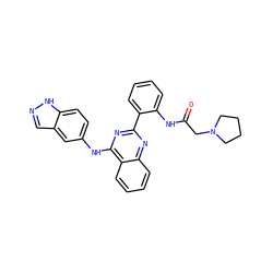 O=C(CN1CCCC1)Nc1ccccc1-c1nc(Nc2ccc3[nH]ncc3c2)c2ccccc2n1 ZINC000149309009