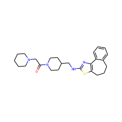 O=C(CN1CCCCC1)N1CCC(CNc2nc3c(s2)CCCc2ccccc2-3)CC1 ZINC000026492189