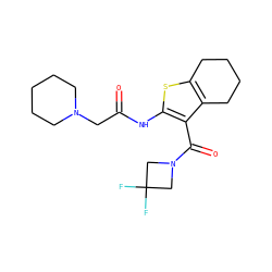 O=C(CN1CCCCC1)Nc1sc2c(c1C(=O)N1CC(F)(F)C1)CCCC2 ZINC000095558438
