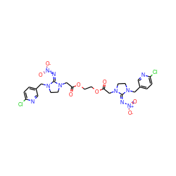 O=C(CN1CCN(Cc2ccc(Cl)nc2)/C1=N\[N+](=O)[O-])OCCOC(=O)CN1CCN(Cc2ccc(Cl)nc2)/C1=N\[N+](=O)[O-] ZINC000150575030
