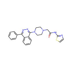 O=C(CN1CCN(c2nnc(-c3ccccc3)c3ccccc23)CC1)Nc1nccs1 ZINC000653773156