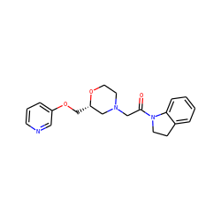 O=C(CN1CCO[C@@H](COc2cccnc2)C1)N1CCc2ccccc21 ZINC000205504034
