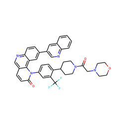O=C(CN1CCOCC1)N1CCC(c2ccc(-n3c(=O)ccc4cnc5ccc(-c6cnc7ccccc7c6)cc5c43)cc2C(F)(F)F)CC1 ZINC000072148888