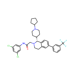 O=C(CN1CCc2cc(-c3cccc(C(F)(F)F)c3)ccc2[C@H]1C1CCN(C2CCCC2)CC1)Nc1cc(Cl)cc(Cl)c1 ZINC000036351650