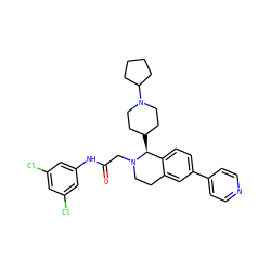O=C(CN1CCc2cc(-c3ccncc3)ccc2[C@@H]1C1CCN(C2CCCC2)CC1)Nc1cc(Cl)cc(Cl)c1 ZINC000003987149