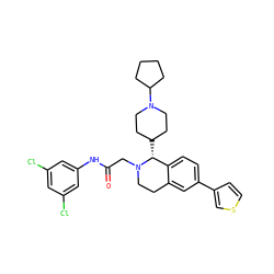 O=C(CN1CCc2cc(-c3ccsc3)ccc2[C@H]1C1CCN(C2CCCC2)CC1)Nc1cc(Cl)cc(Cl)c1 ZINC000036351660