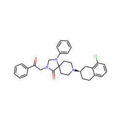 O=C(CN1CN(c2ccccc2)C2(CCN([C@@H]3CCc4cccc(Cl)c4C3)CC2)C1=O)c1ccccc1 ZINC000013806867