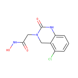 O=C(CN1Cc2c(Cl)cccc2NC1=O)NO ZINC000013530591