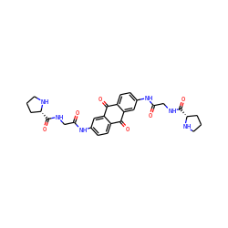 O=C(CNC(=O)[C@@H]1CCCN1)Nc1ccc2c(c1)C(=O)c1ccc(NC(=O)CNC(=O)[C@@H]3CCCN3)cc1C2=O ZINC000049888995
