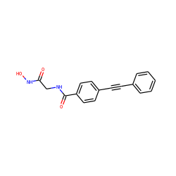 O=C(CNC(=O)c1ccc(C#Cc2ccccc2)cc1)NO ZINC000096910095