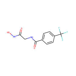 O=C(CNC(=O)c1ccc(C(F)(F)F)cc1)NO ZINC000028528652