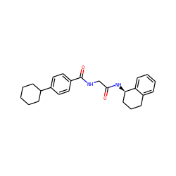 O=C(CNC(=O)c1ccc(C2CCCCC2)cc1)N[C@@H]1CCCc2ccccc21 ZINC000148834126