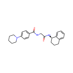 O=C(CNC(=O)c1ccc(N2CCCCC2)cc1)N[C@@H]1CCCc2ccccc21 ZINC000148991598