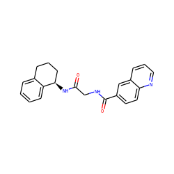 O=C(CNC(=O)c1ccc2ncccc2c1)N[C@@H]1CCCc2ccccc21 ZINC000149156556