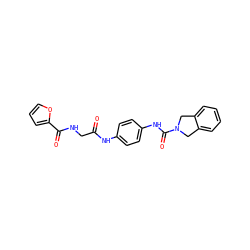 O=C(CNC(=O)c1ccco1)Nc1ccc(NC(=O)N2Cc3ccccc3C2)cc1 ZINC000166883609