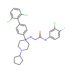 O=C(CNC1(c2ccc(-c3c(Cl)cccc3Cl)cc2)CCN(C2CCCC2)CC1)Nc1ccc(F)c(Cl)c1 ZINC000038157894