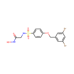 O=C(CNS(=O)(=O)c1ccc(OCc2cc(Br)cc(Br)c2)cc1)NO ZINC000096284911