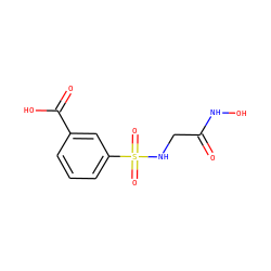 O=C(CNS(=O)(=O)c1cccc(C(=O)O)c1)NO ZINC001772644340