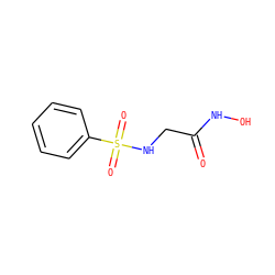 O=C(CNS(=O)(=O)c1ccccc1)NO ZINC000076402117
