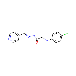 O=C(CNc1ccc(Cl)cc1)N/N=C/c1ccncc1 ZINC000201289776