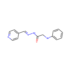 O=C(CNc1ccccc1)N/N=C/c1ccncc1 ZINC000000043225