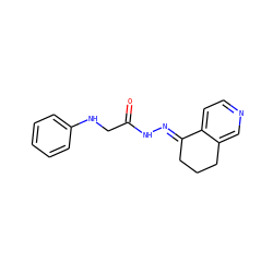 O=C(CNc1ccccc1)N/N=C1\CCCc2cnccc21 ZINC001772657800