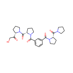 O=C(CO)[C@@H]1CCCN1C(=O)[C@@H]1CCCN1C(=O)c1cccc(C(=O)N2CCC[C@H]2C(=O)N2CCCC2)c1 ZINC000027521409