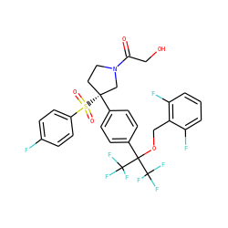 O=C(CO)N1CC[C@@](c2ccc(C(OCc3c(F)cccc3F)(C(F)(F)F)C(F)(F)F)cc2)(S(=O)(=O)c2ccc(F)cc2)C1 ZINC001772608389