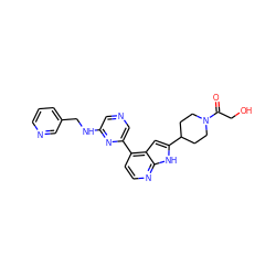 O=C(CO)N1CCC(c2cc3c(-c4cncc(NCc5cccnc5)n4)ccnc3[nH]2)CC1 ZINC000226087534