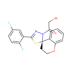 O=C(CO)N1N=C(c2cc(F)ccc2F)S[C@]12CCOc1ccccc12 ZINC000200382464