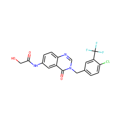O=C(CO)Nc1ccc2ncn(Cc3ccc(Cl)c(C(F)(F)F)c3)c(=O)c2c1 ZINC000040880299