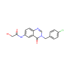 O=C(CO)Nc1ccc2ncn(Cc3ccc(Cl)cc3)c(=O)c2c1 ZINC000040876507