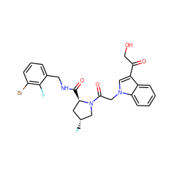 O=C(CO)c1cn(CC(=O)N2C[C@H](F)C[C@H]2C(=O)NCc2cccc(Br)c2F)c2ccccc12 ZINC000148211167