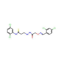O=C(CO/N=C/c1ccc(Cl)cc1Cl)NNCCC(=S)Nc1cc(Cl)ccc1Cl ZINC000220400264