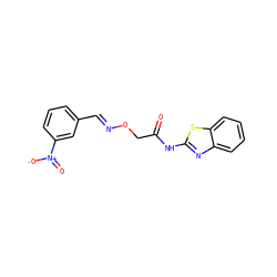 O=C(CO/N=C/c1cccc([N+](=O)[O-])c1)Nc1nc2ccccc2s1 ZINC000005519570