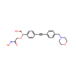 O=C(CO[C@H](CO)c1ccc(C#Cc2ccc(CN3CCOCC3)cc2)cc1)NO ZINC000103233457