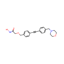 O=C(COCc1ccc(C#Cc2ccc(CN3CCOCC3)cc2)cc1)NO ZINC000103233433