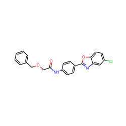 O=C(COCc1ccccc1)Nc1ccc(-c2nc3cc(Cl)ccc3o2)cc1 ZINC000045373318