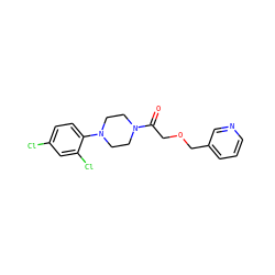 O=C(COCc1cccnc1)N1CCN(c2ccc(Cl)cc2Cl)CC1 ZINC000064559388