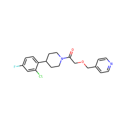 O=C(COCc1ccncc1)N1CCC(c2ccc(F)cc2Cl)CC1 ZINC000064560076